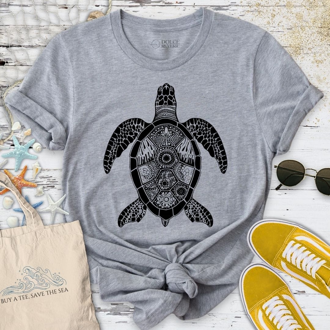 Turtle Zentangle T-Shirt Sport Grey / S