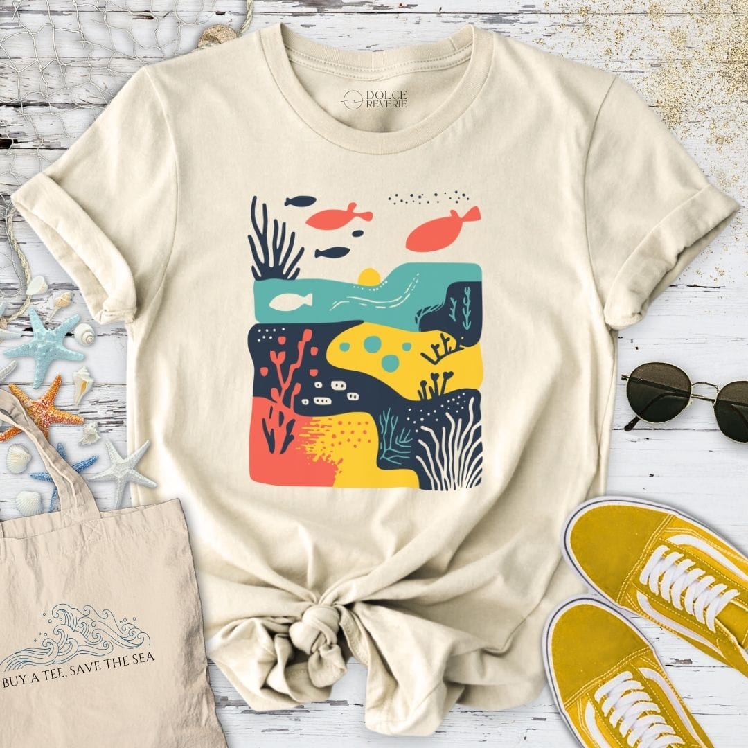 Under The Sea Abstract T-Shirt Natural / S