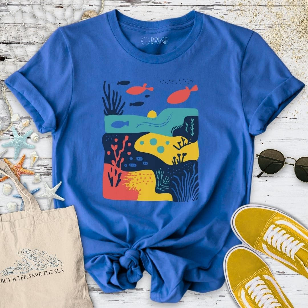Under The Sea Abstract T-Shirt Royal / S