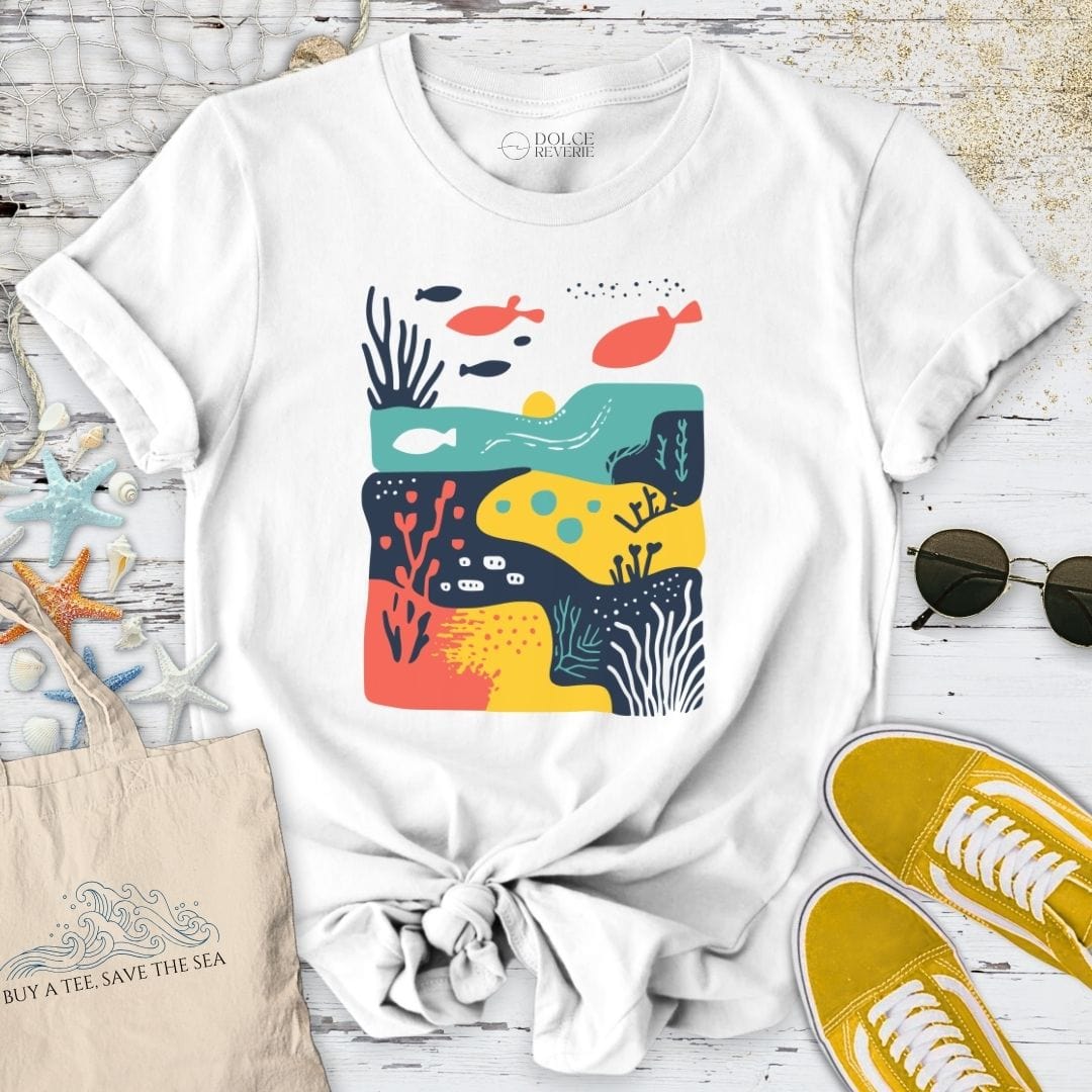 Under The Sea Abstract T-Shirt White / S