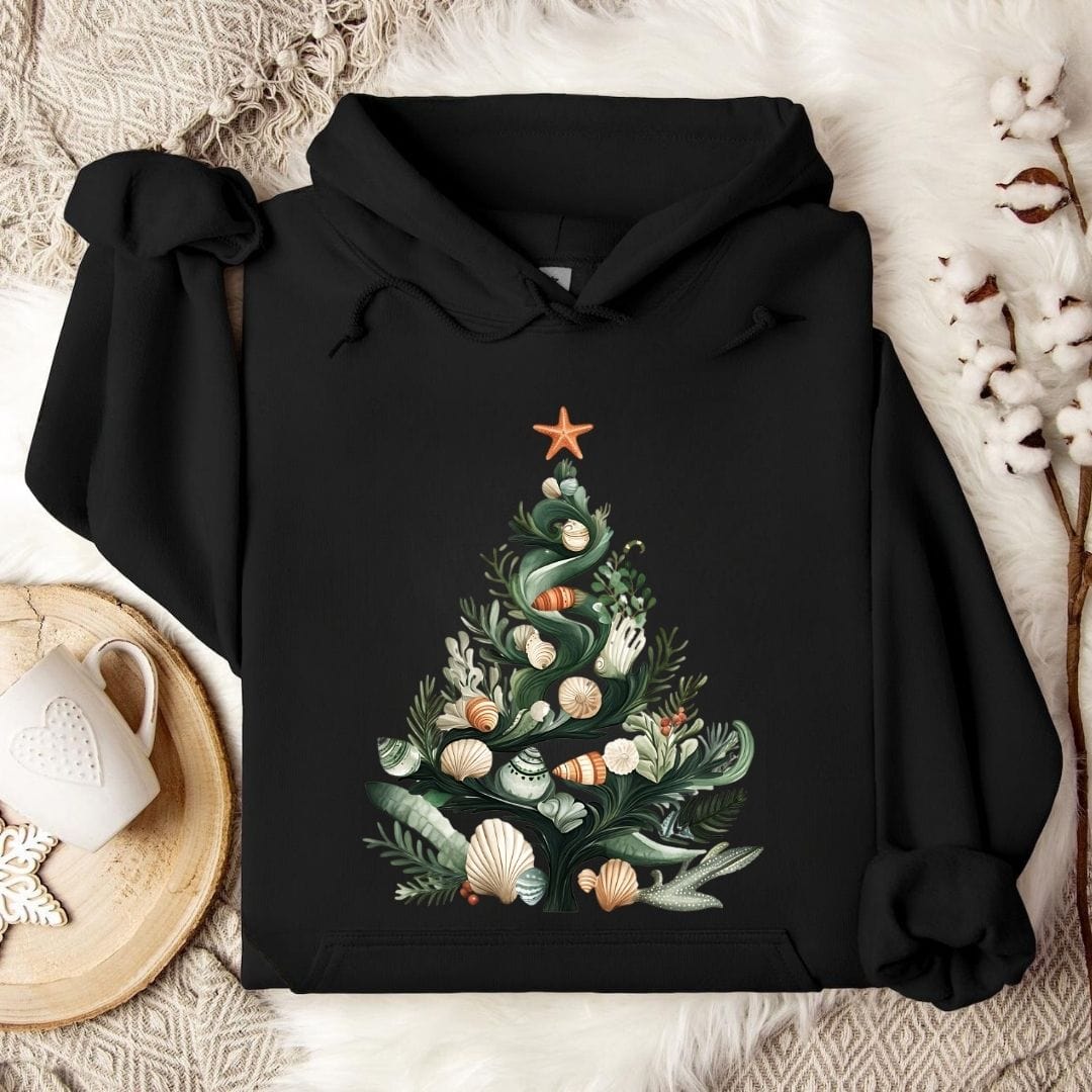 Underwater Christmas Hoodie Black / S