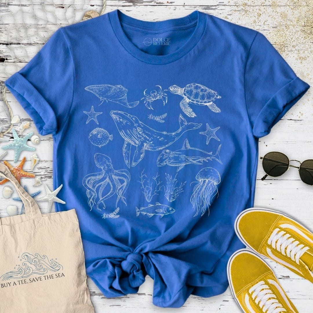 Vintage Marine Animals T-Shirt Royal / S