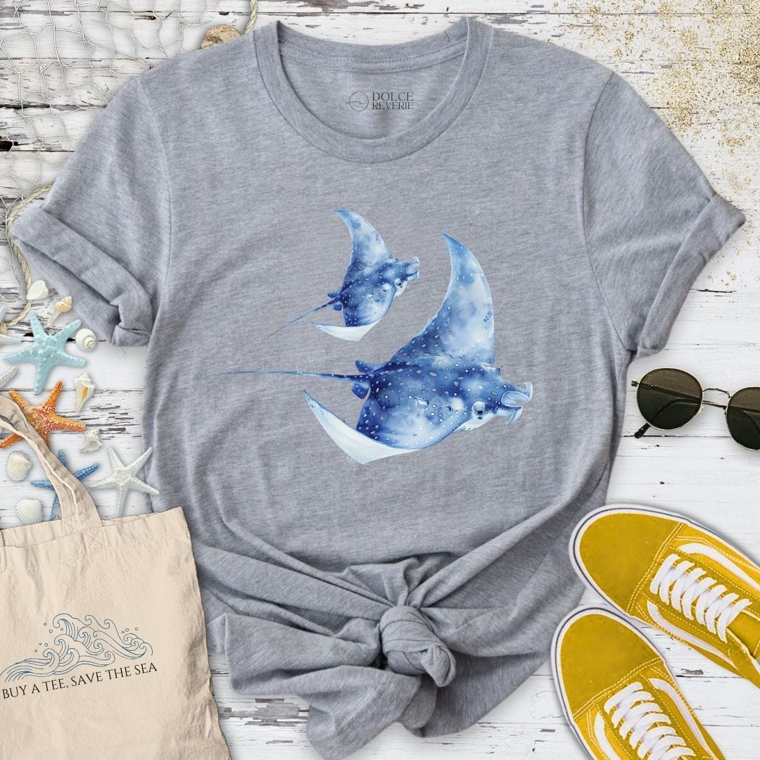 Watercolor Manta Rays T-Shirt Sport Grey / S