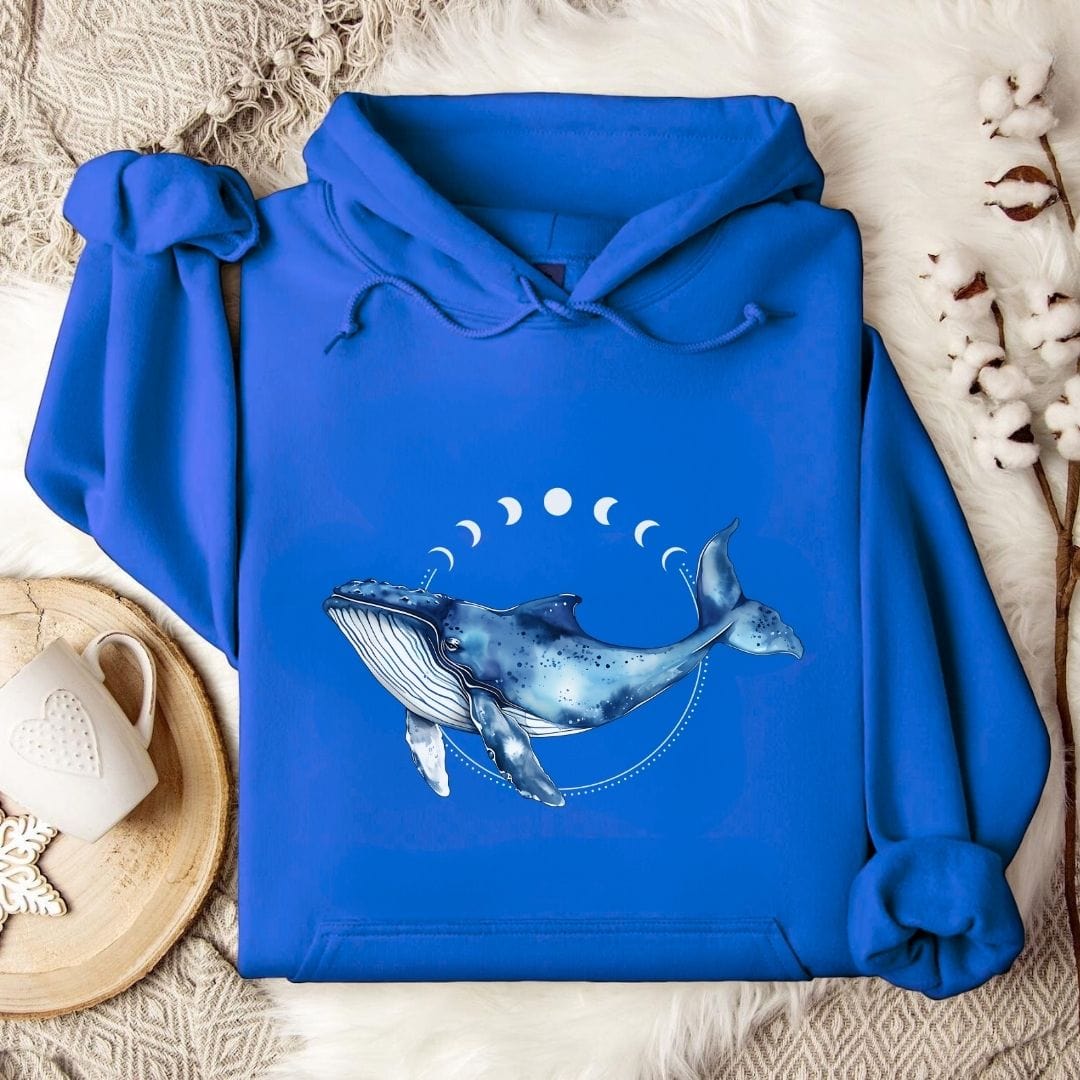 Whale & Moon Hoodie Royal / S