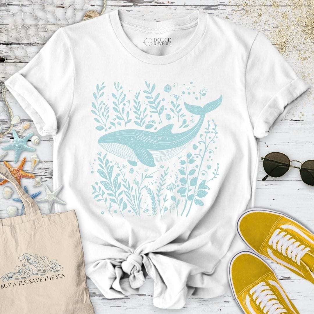 Whale & Plants T-Shirt White / S