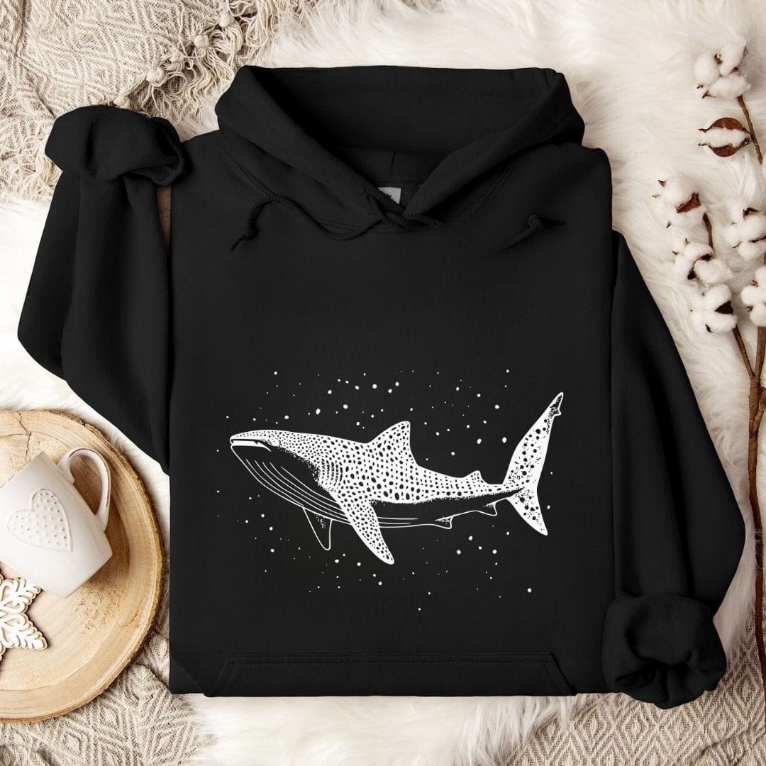 Whale Shark Hoodie Black / S