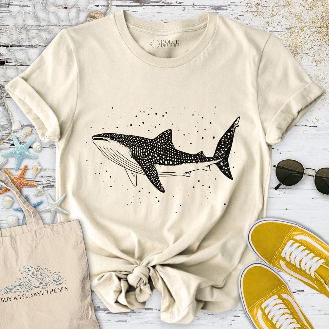 Whale Shark Line Art T-Shirt Natural / S