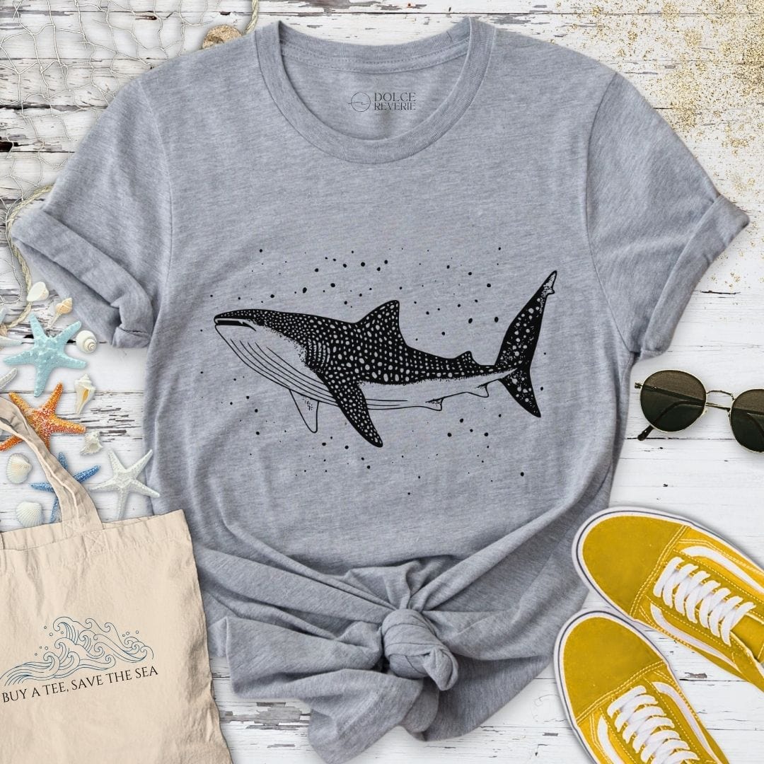 Whale Shark Line Art T-Shirt Sport Grey / S