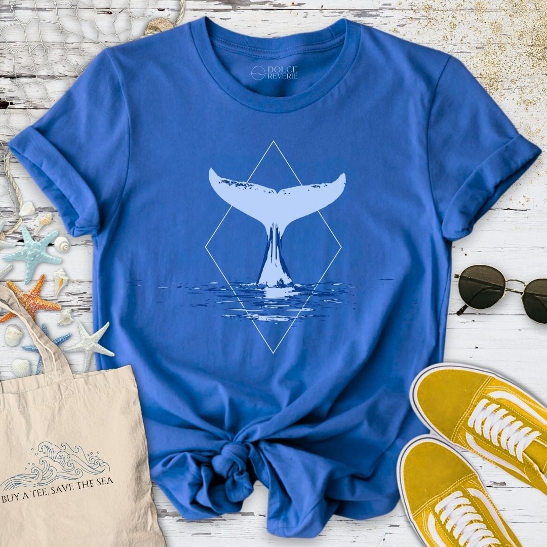 Whale Tail Geometric T-Shirt Royal / S