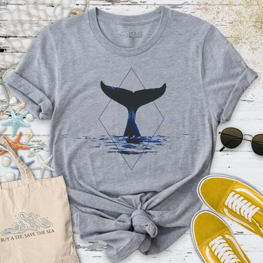 Whale Tail Geometric T-Shirt Sport Grey / S