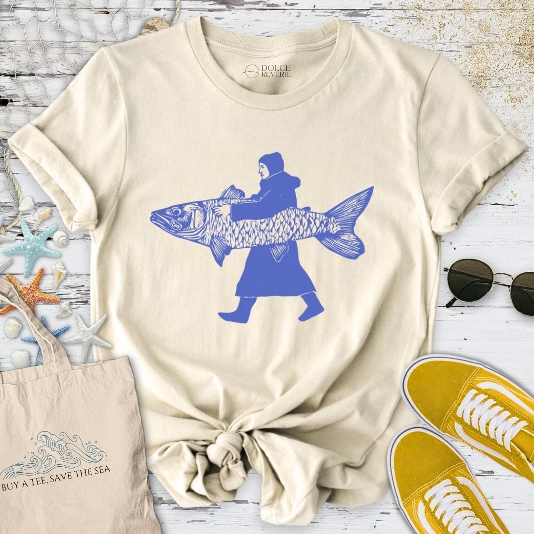Woman And The Fish T-Shirt Natural / S