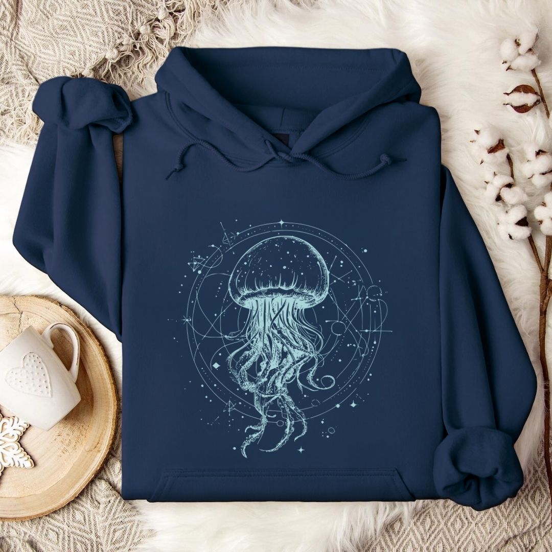 Cosmic Jellyfish Hoodie in Navy - Dolce Reverie