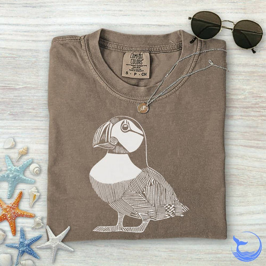 Puffin Line Art Comfort Colors T-Shirt