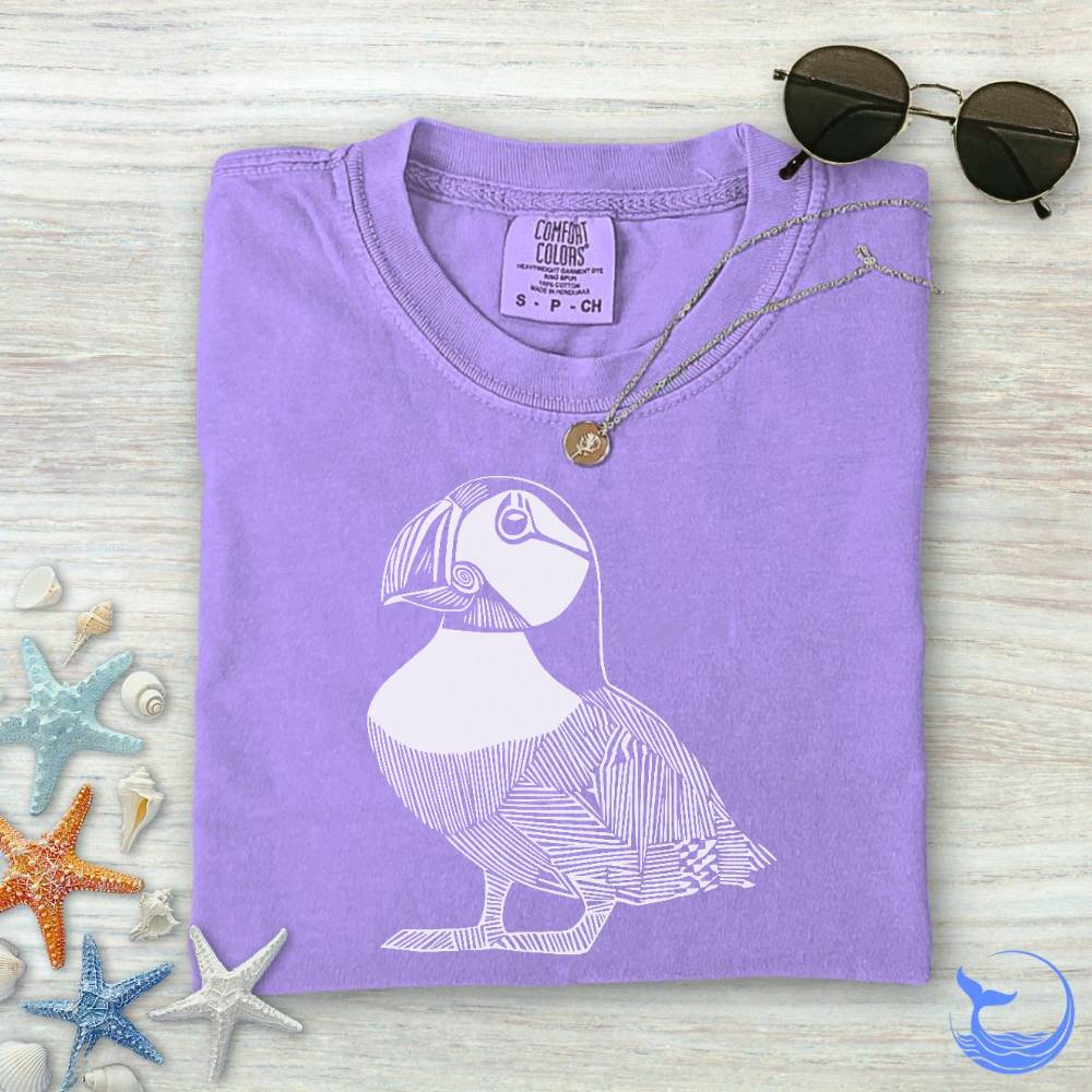 Puffin Line Art Comfort Colors T-Shirt