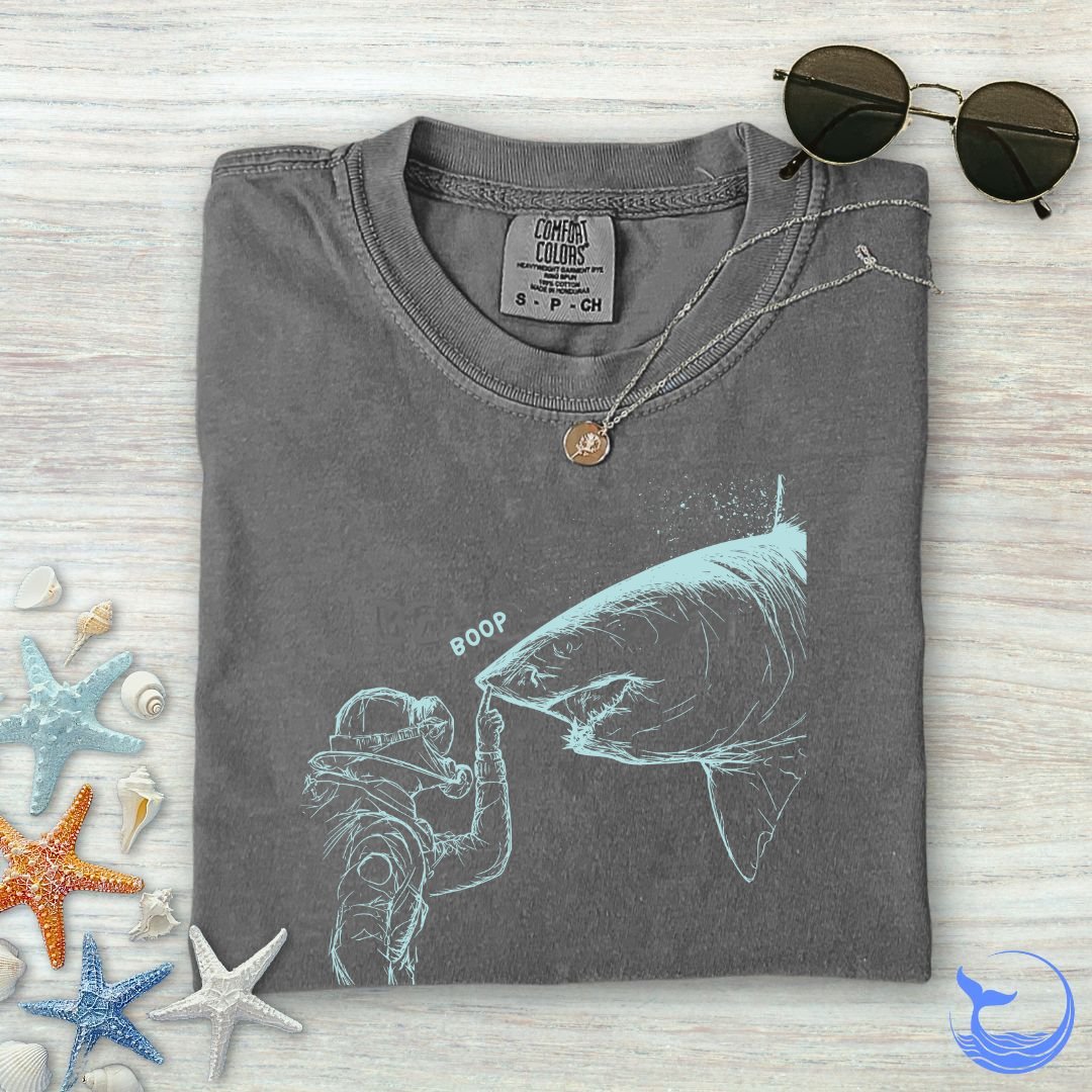 Boop, Shark Comfort Colors T-Shirt in Pepper - Dolce Reverie