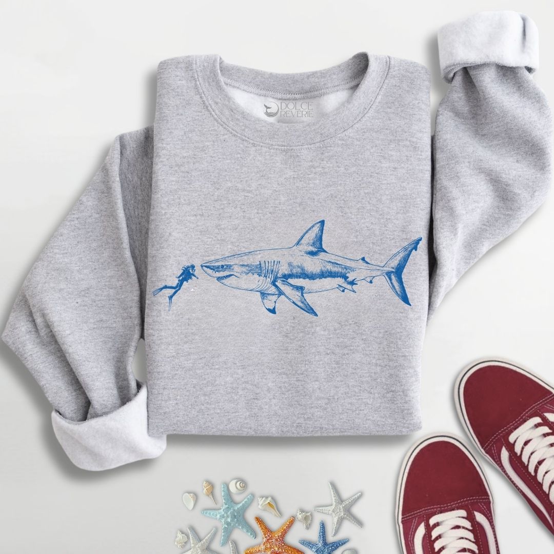 Diving With a Shark Sweatshirt