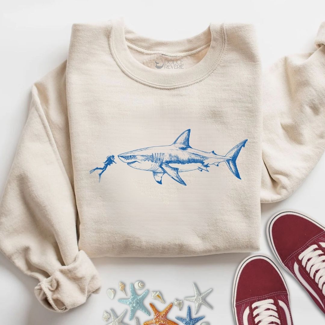 Diving With a Shark Sweatshirt
