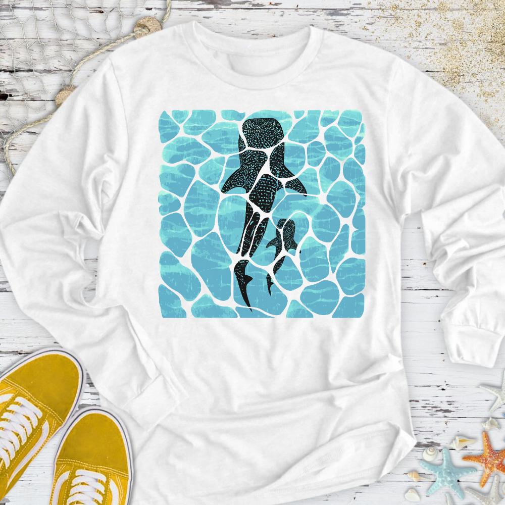 Swimming Whale Sharks Long Sleeve Tee