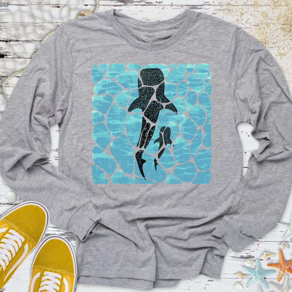 Swimming Whale Sharks Long Sleeve Tee