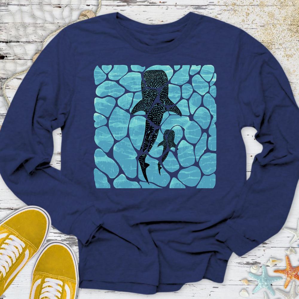 Swimming Whale Sharks Long Sleeve Tee