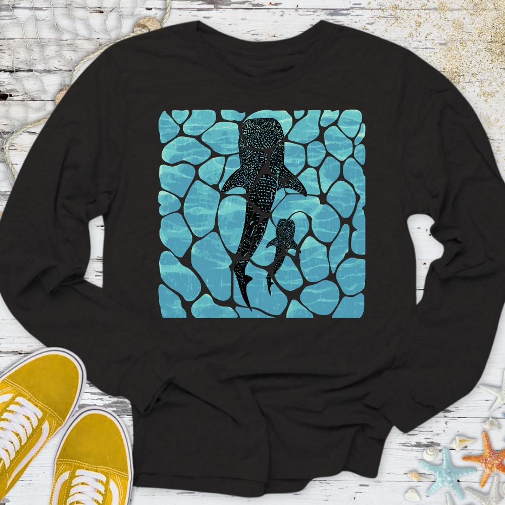 Swimming Whale Sharks Long Sleeve Tee