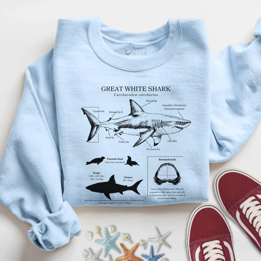 Great White Shark Anatomy Sweatshirt