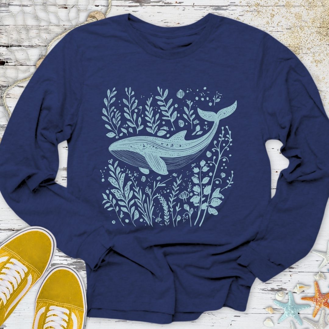 Whale & Plants Long Sleeve Tee