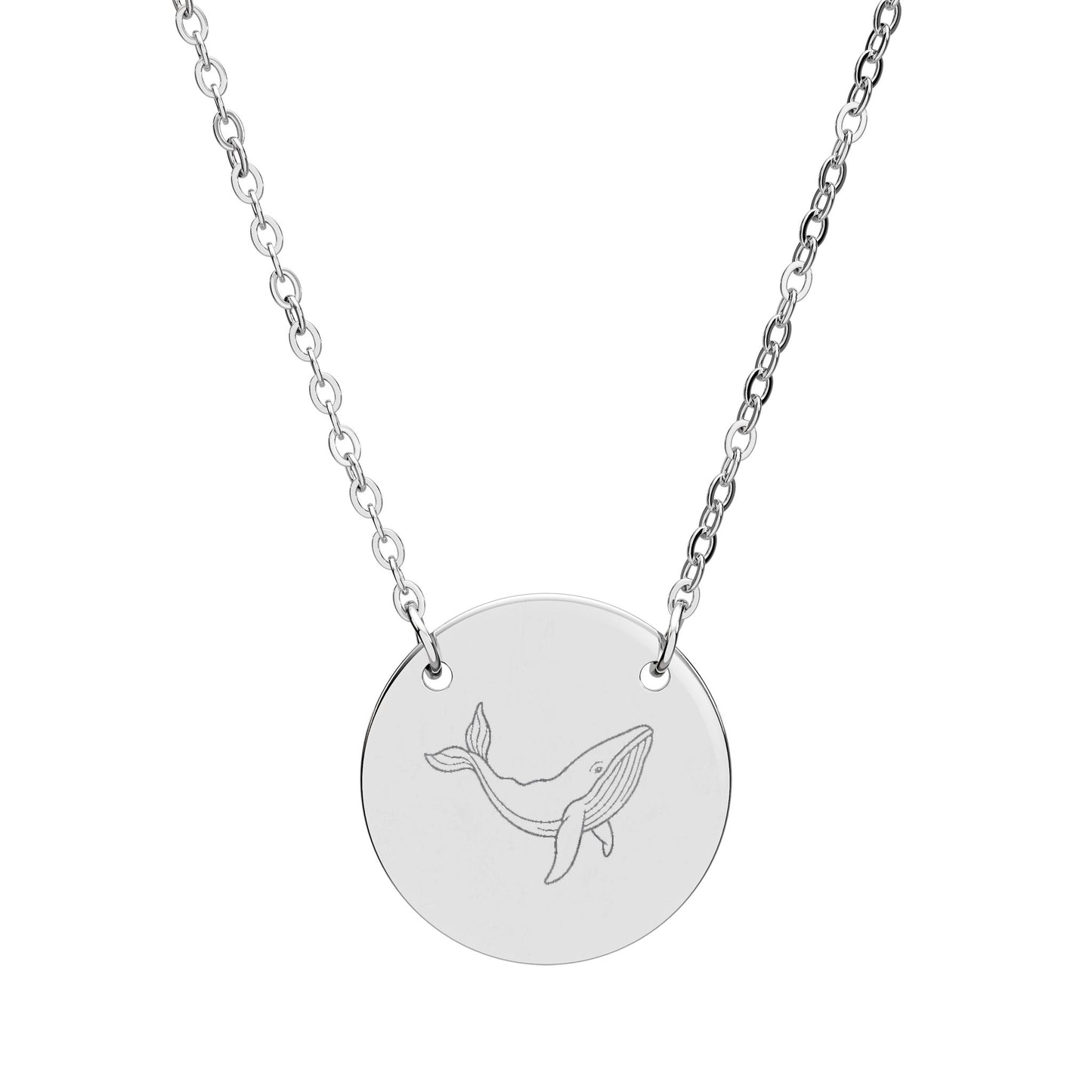 Whale Engraved Coin Necklace