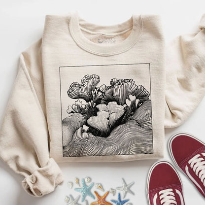 Coral Reef Line Art Sweatshirt