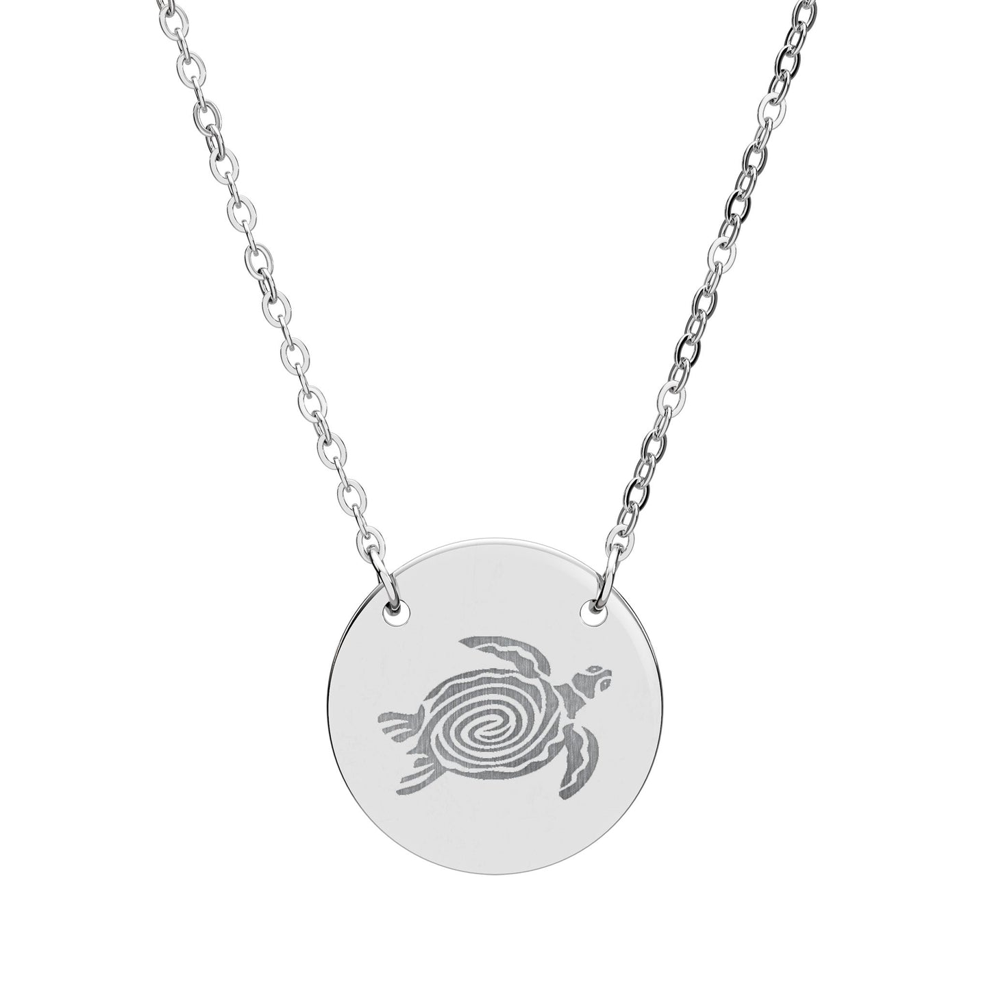 Turtle Engraved Coin Necklace