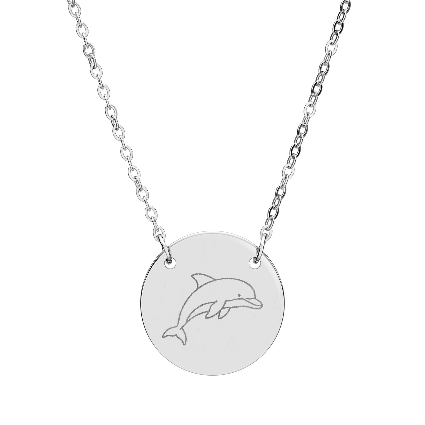 Dolphin Engraved Coin Necklace