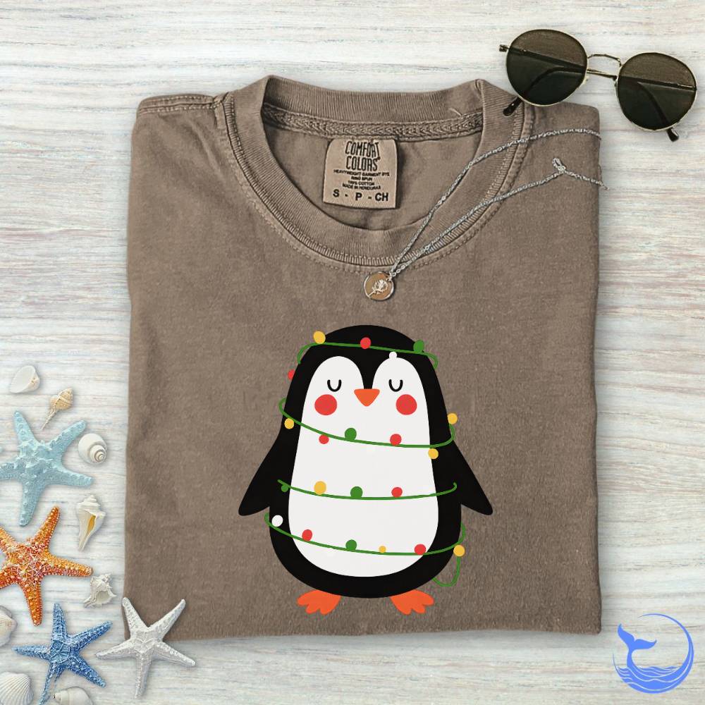 Christmas Penguin Comfort Colors T-Shirt
