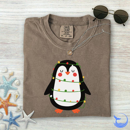 Christmas Penguin Comfort Colors T-Shirt