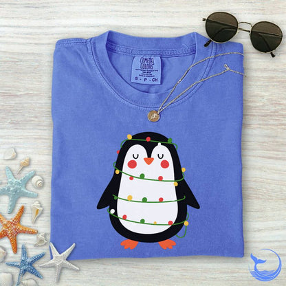 Christmas Penguin Comfort Colors T-Shirt