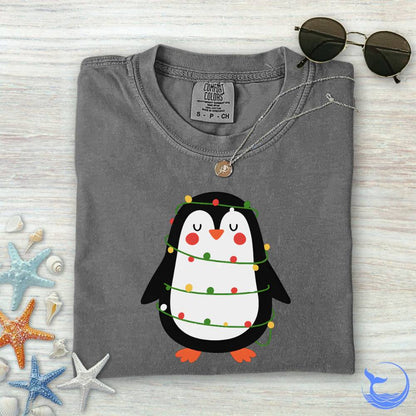 Christmas Penguin Comfort Colors T-Shirt