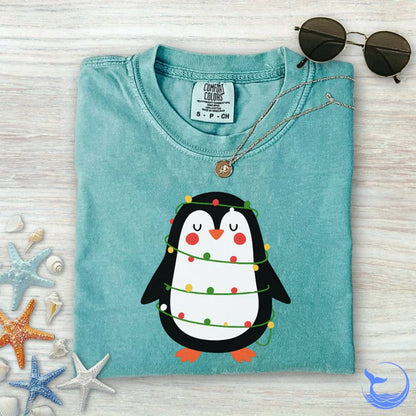 Christmas Penguin Comfort Colors T-Shirt
