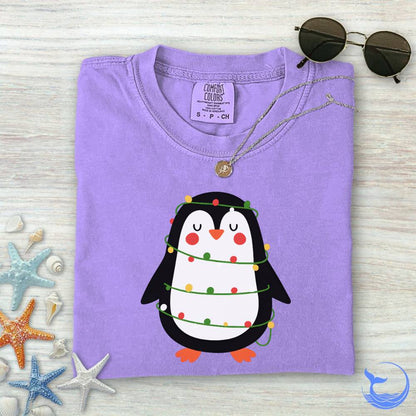 Christmas Penguin Comfort Colors T-Shirt
