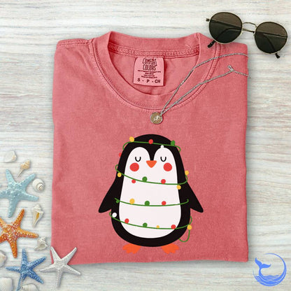 Christmas Penguin Comfort Colors T-Shirt