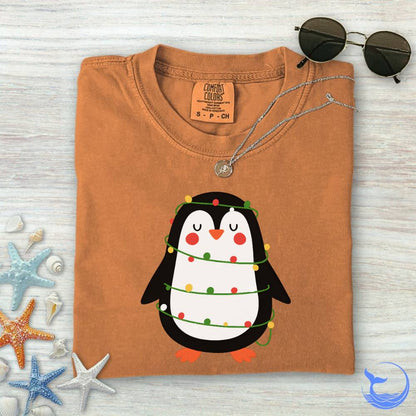 Christmas Penguin Comfort Colors T-Shirt