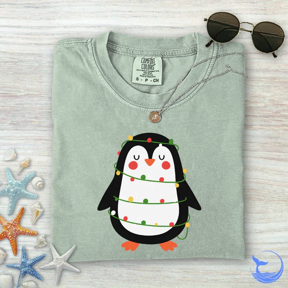 Christmas Penguin Comfort Colors T-Shirt