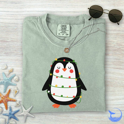 Christmas Penguin Comfort Colors T-Shirt