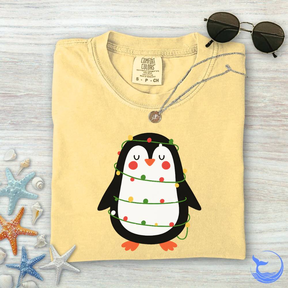 Christmas Penguin Comfort Colors T-Shirt