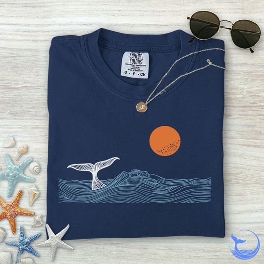 Whale Tail Sunset Comfort Colors T-Shirt