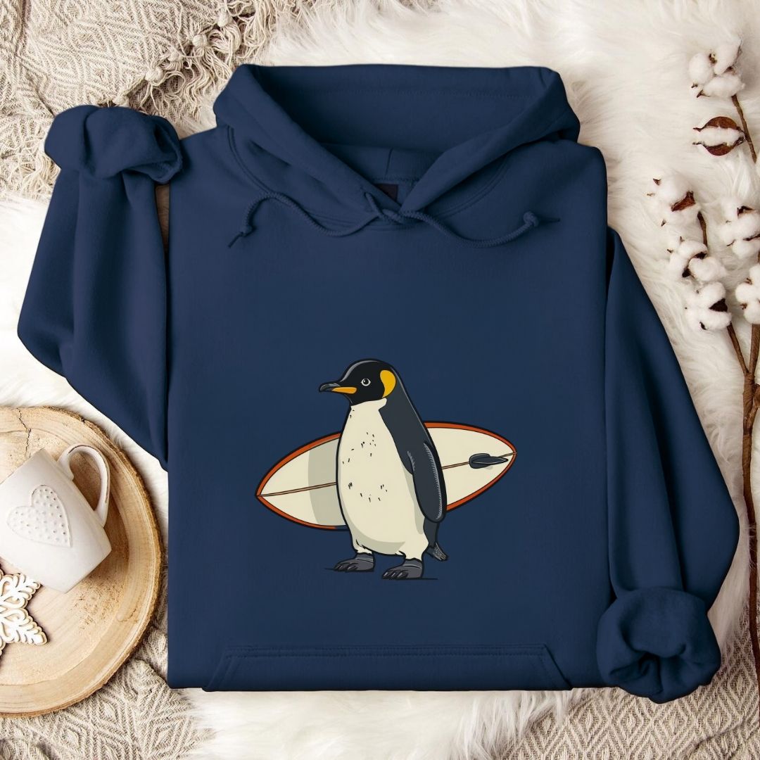 Surfer Penguin Hoodie in Navy - Dolce Reverie