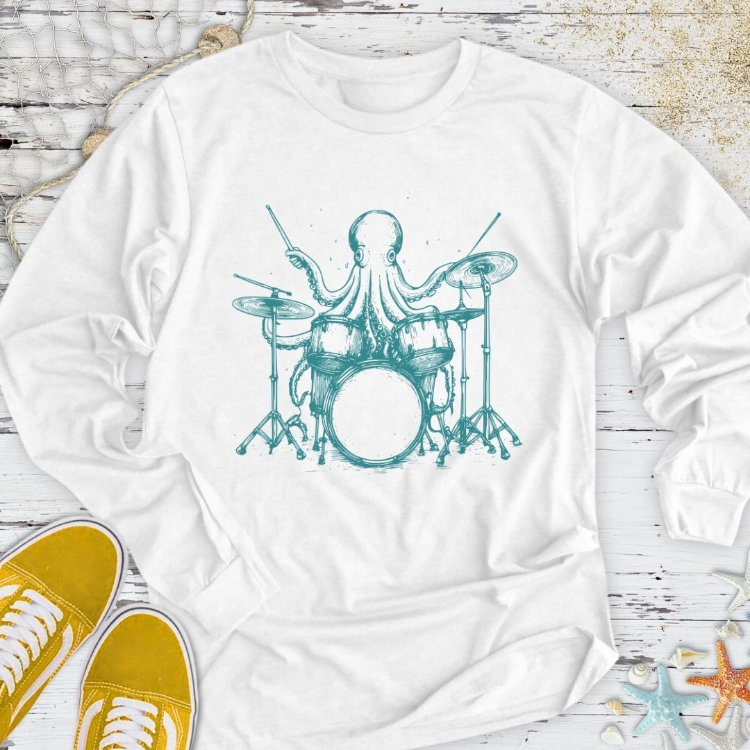 Octopus Drummer Long Sleeve Tee