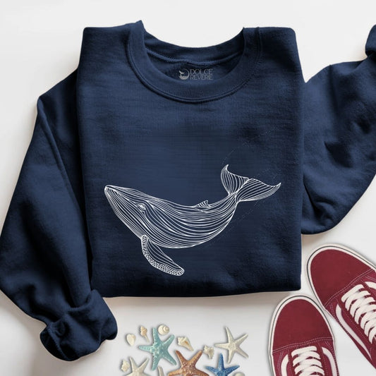 Whale Line Art Sweatshirt
