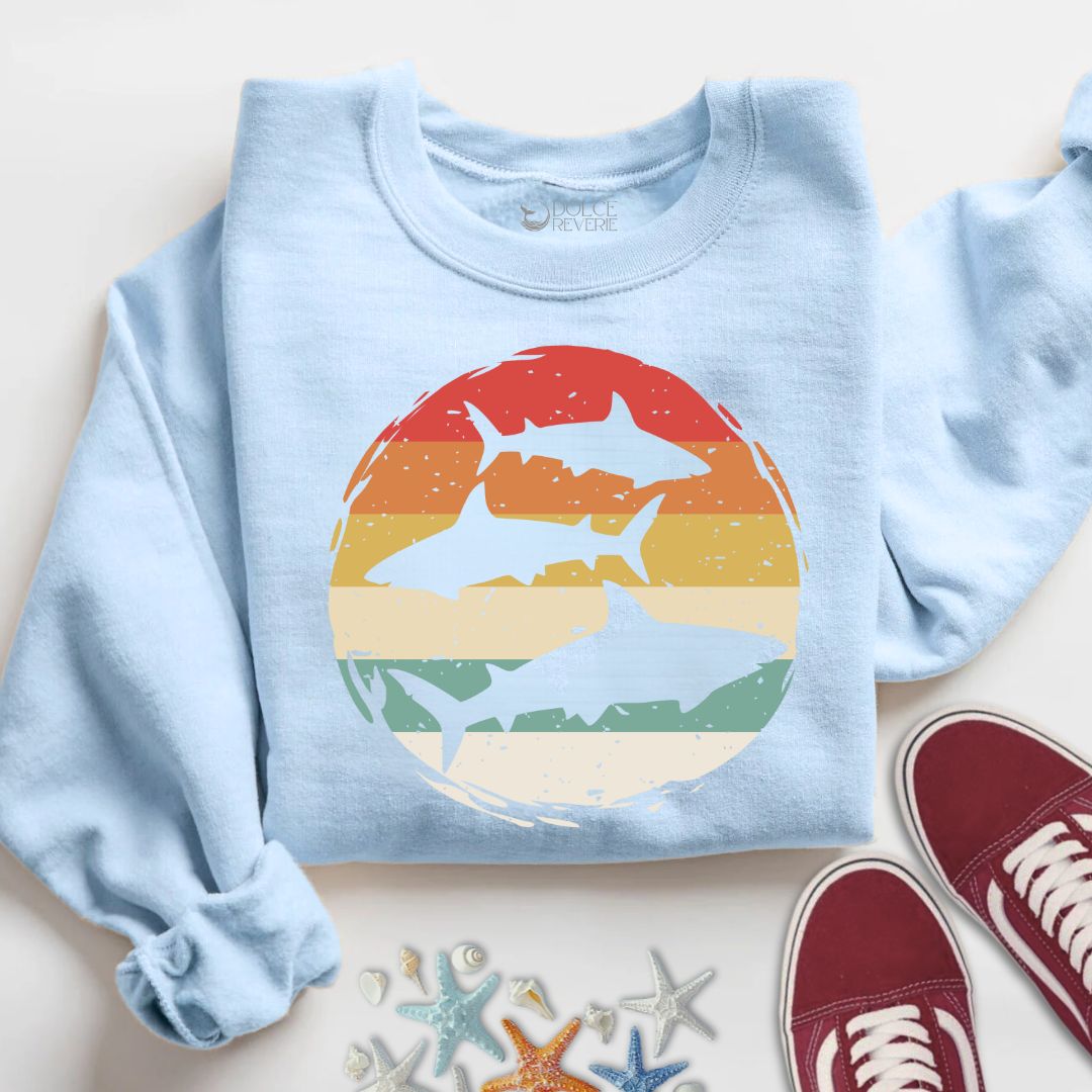 Retro Sharks Sweatshirt