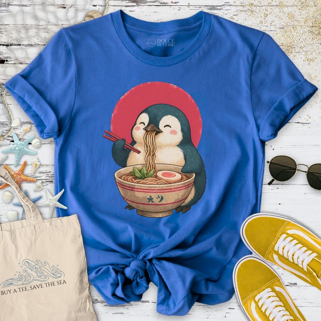Ramen Penguin T-Shirt in Royal - Dolce Reverie