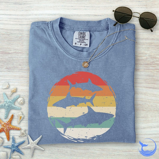 Retro Sharks Comfort Colors T-Shirt