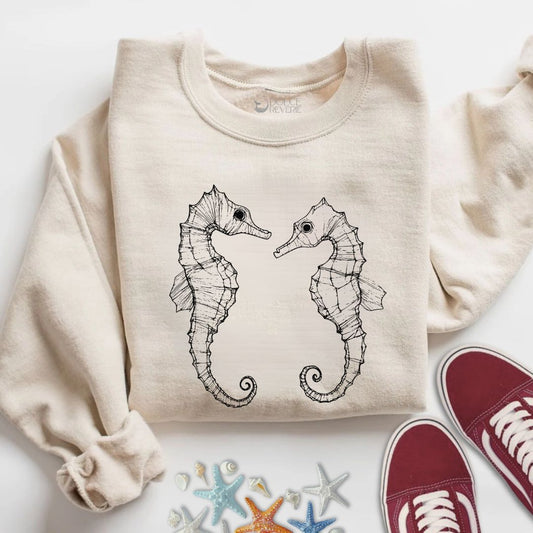 Seahorses Line Art Sweatshirt